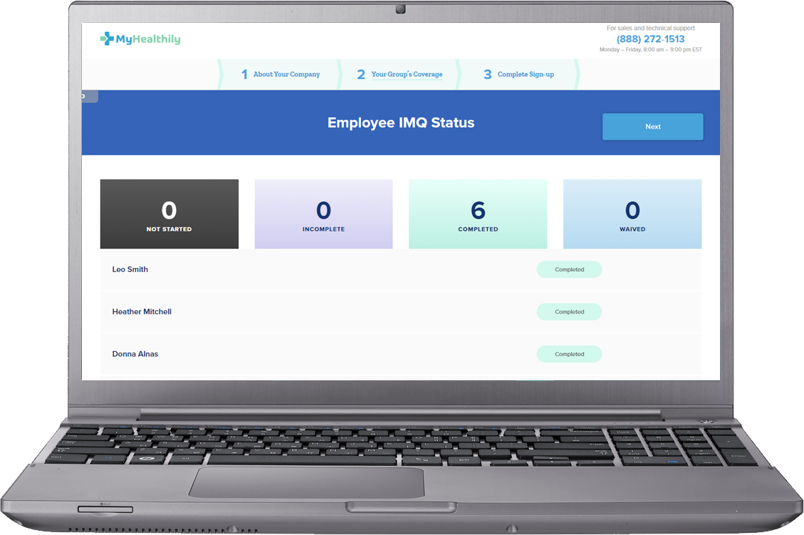 screenshot of MyHealthily