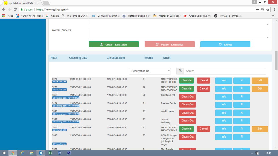 screenshot of MyHotelina