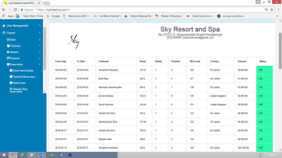 screenshot of MyHotelina