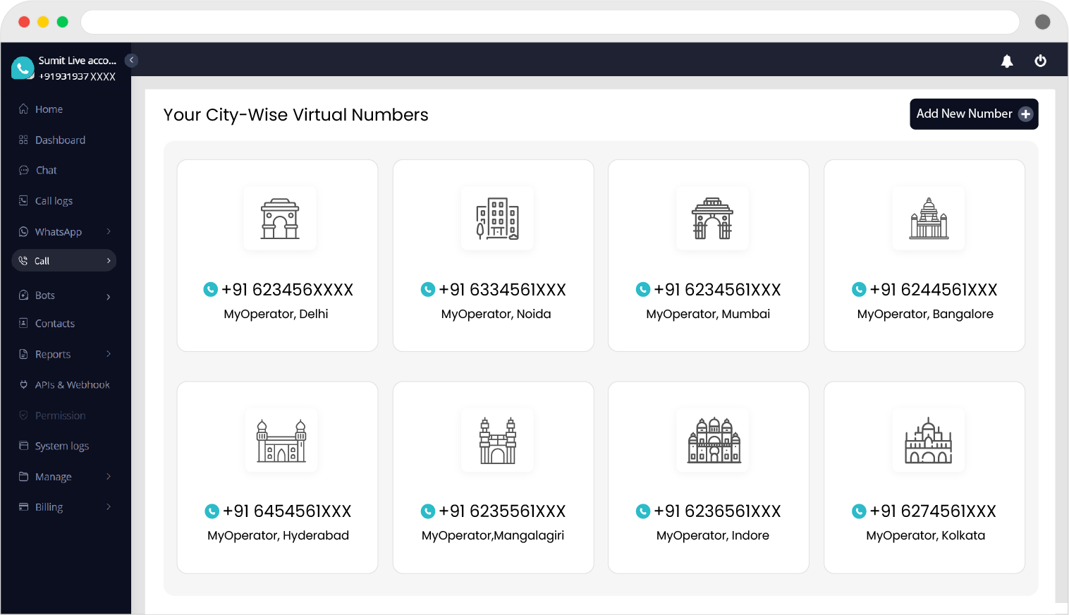 screenshot of MyOperator