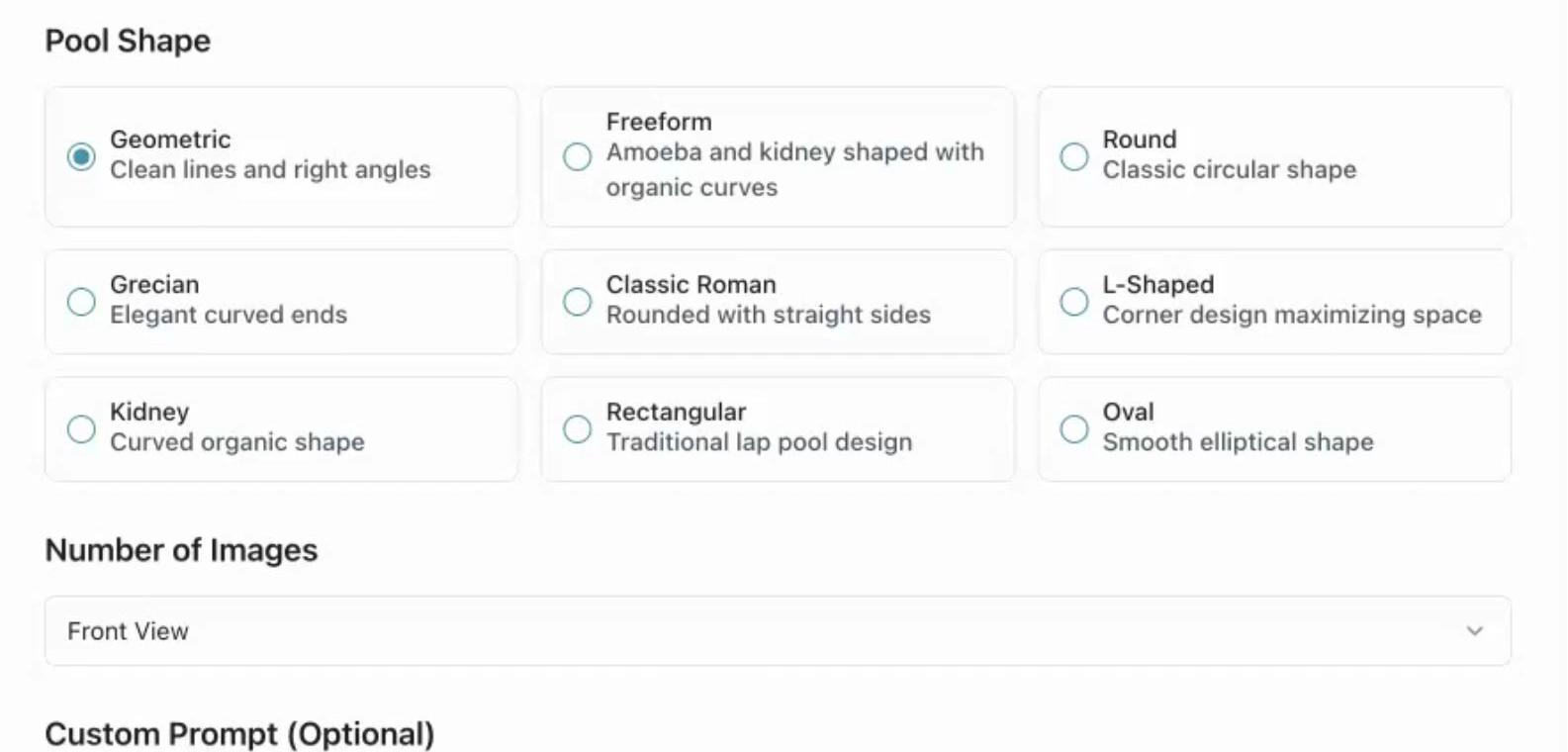 screenshot of MyPoolDesigner.ai