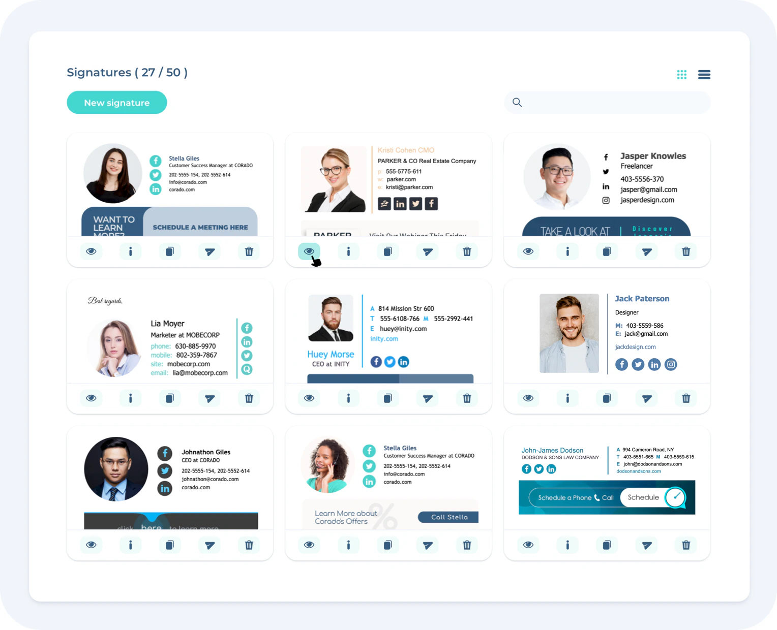 screenshot of MySignature