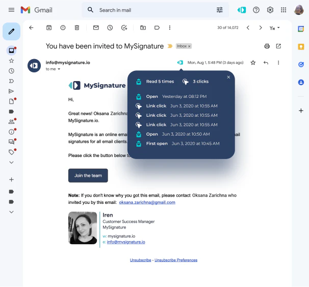 screenshot of MySignature