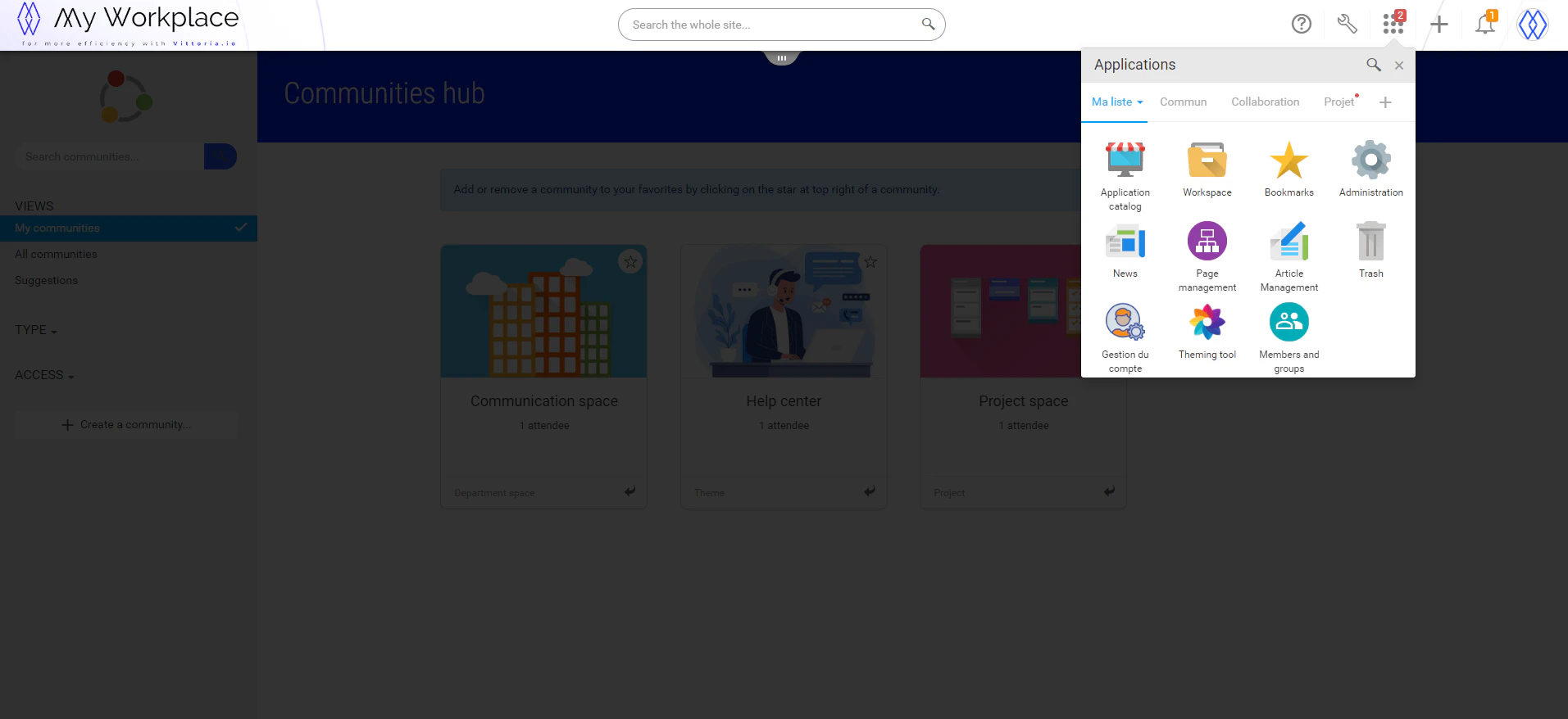 screenshot of MyWorkplaceCloud