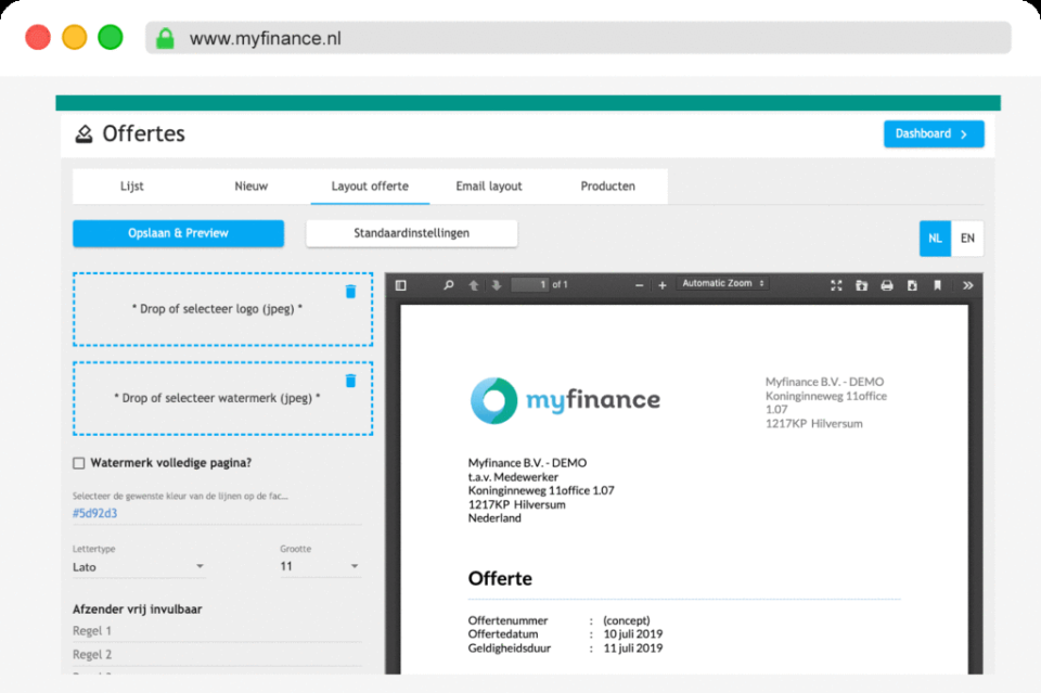 screenshot of Myfinance