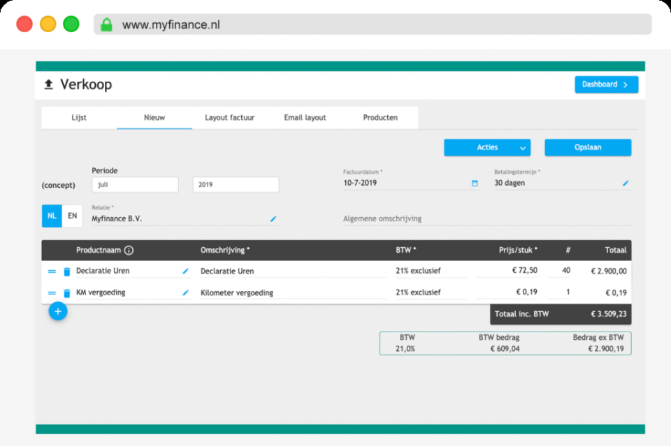 screenshot of Myfinance