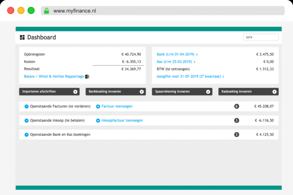 screenshot of Myfinance