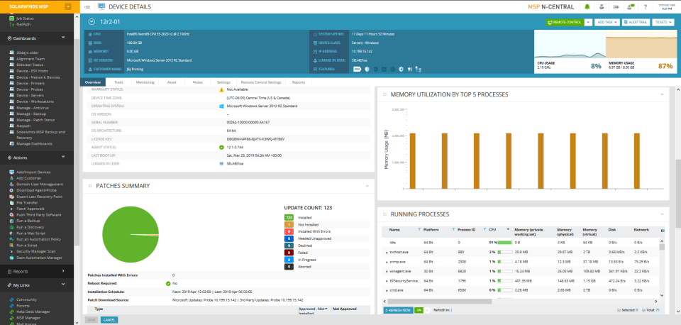 screenshot of N-central