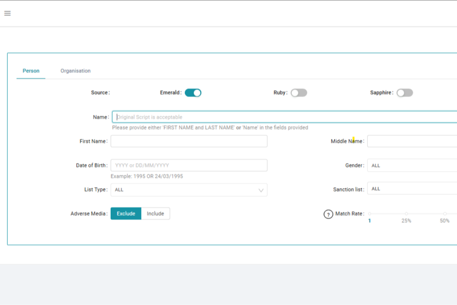 screenshot of NameScan