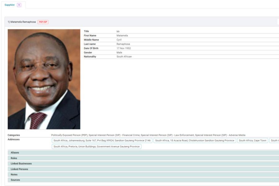 screenshot of NameScan