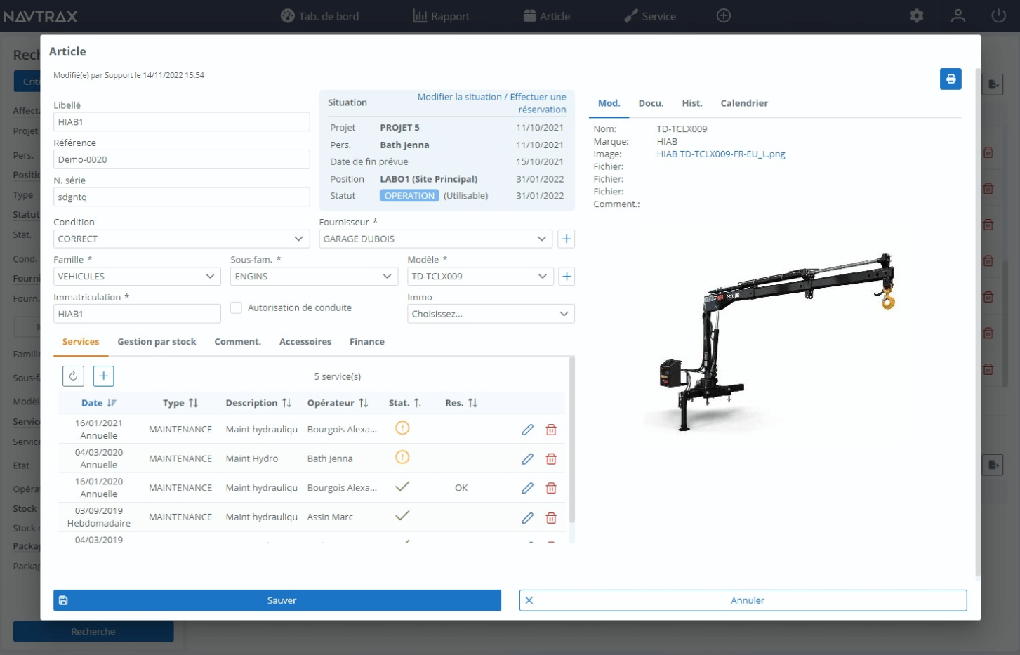 screenshot of NavTrax
