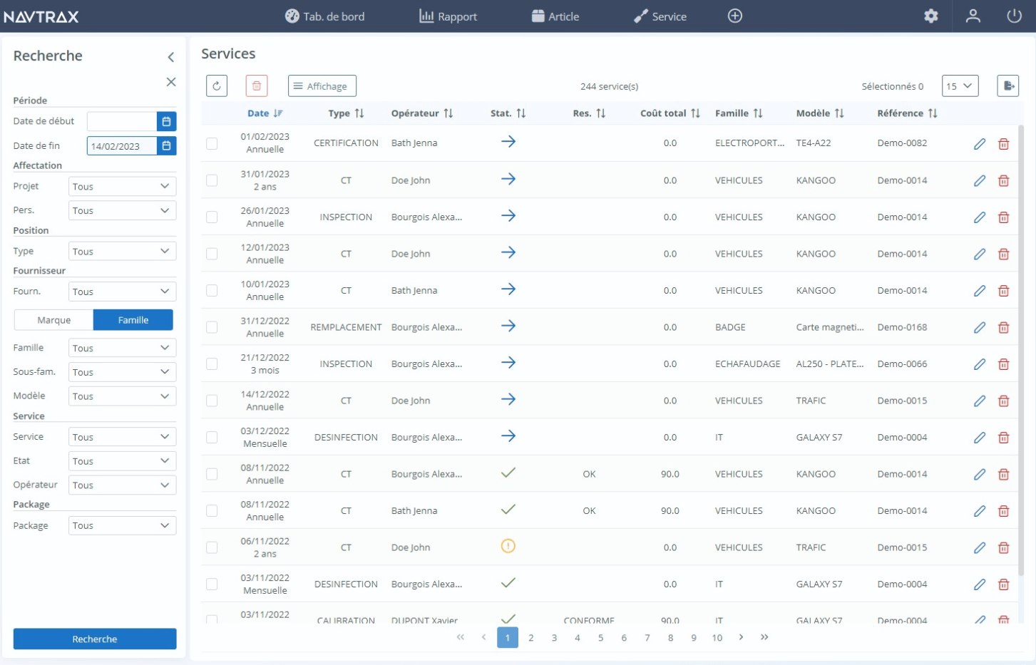 screenshot of NavTrax