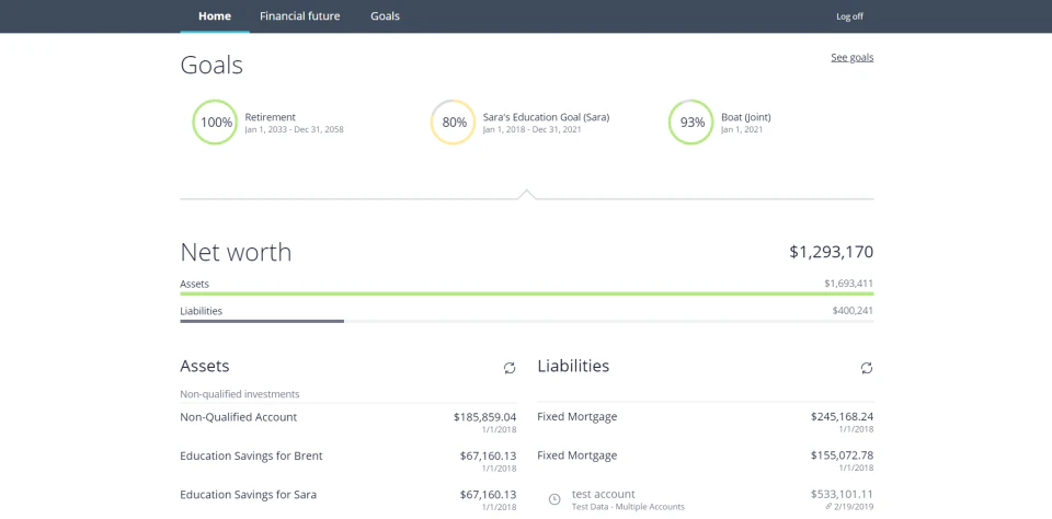 screenshot of NaviPlan