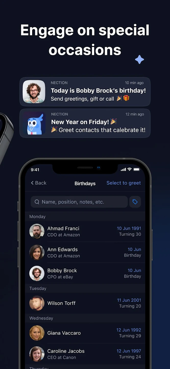 screenshot of Nection