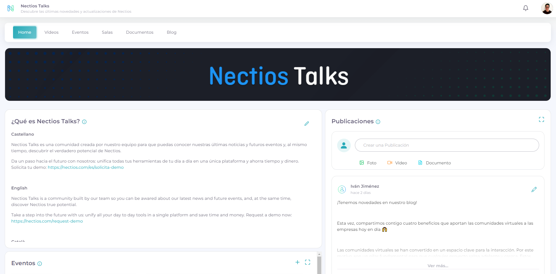 screenshot of Nectios