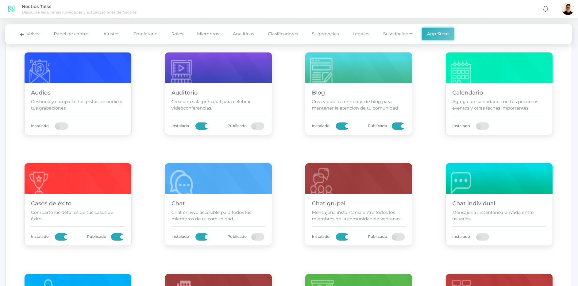 screenshot of Nectios