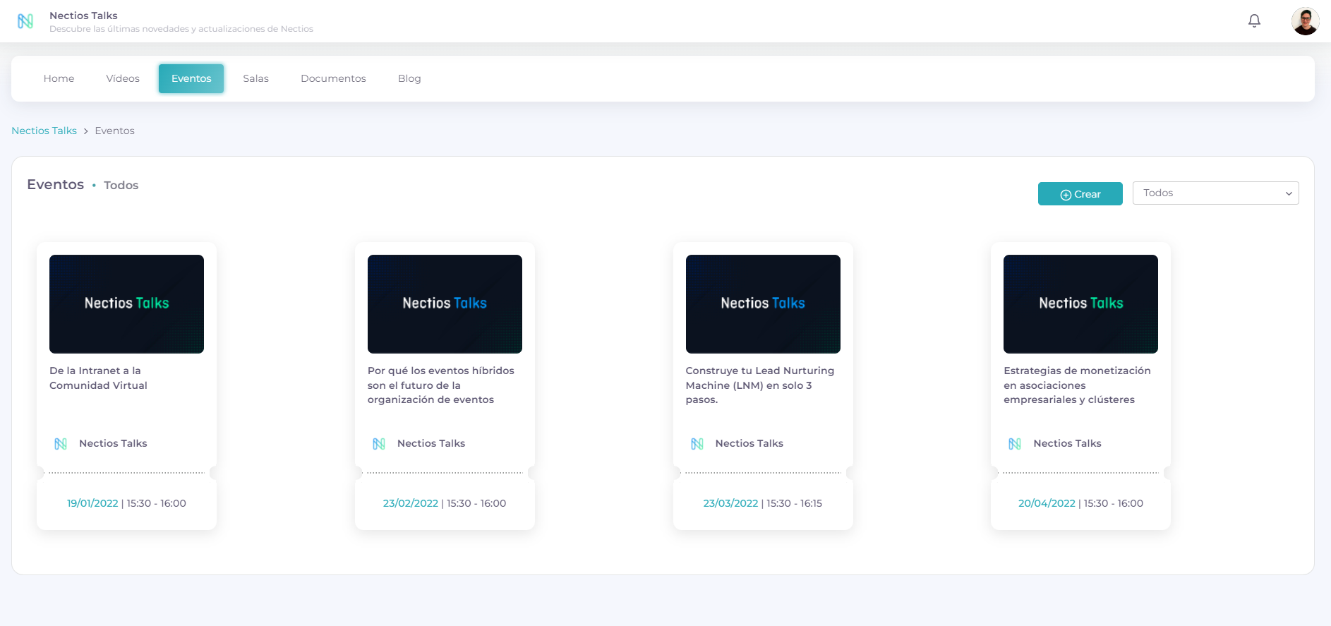 screenshot of Nectios