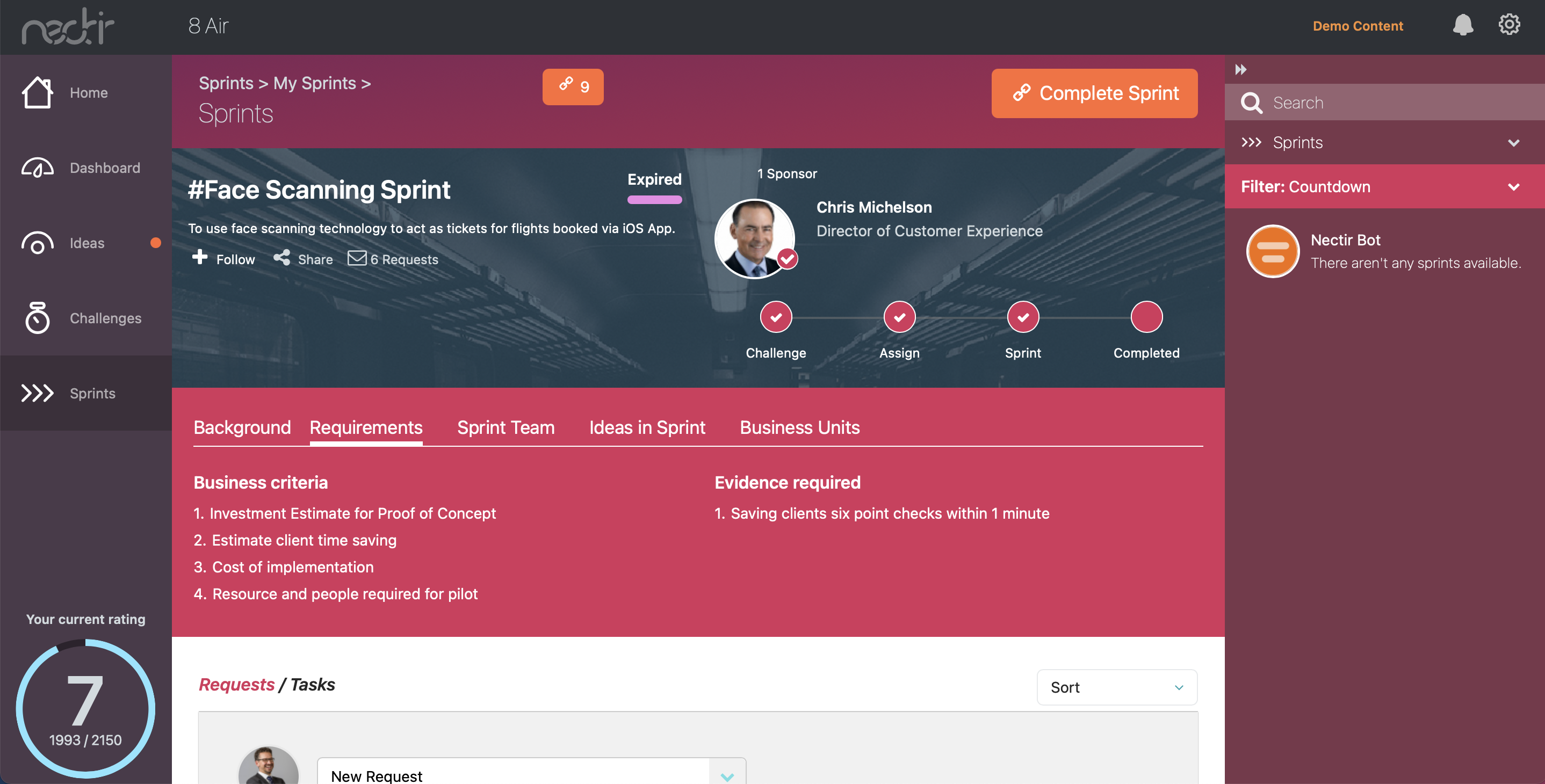 screenshot of Nectir