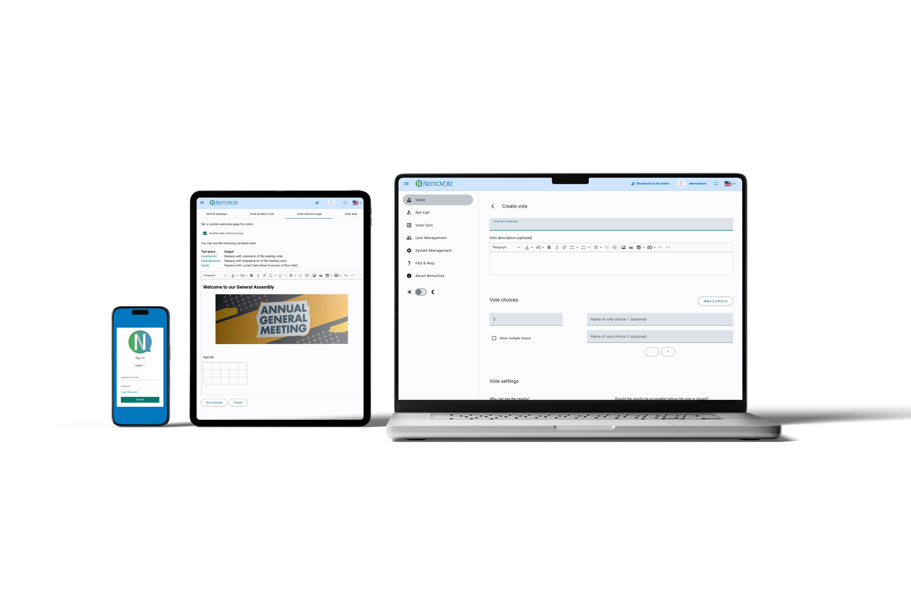 screenshot of NemoVote