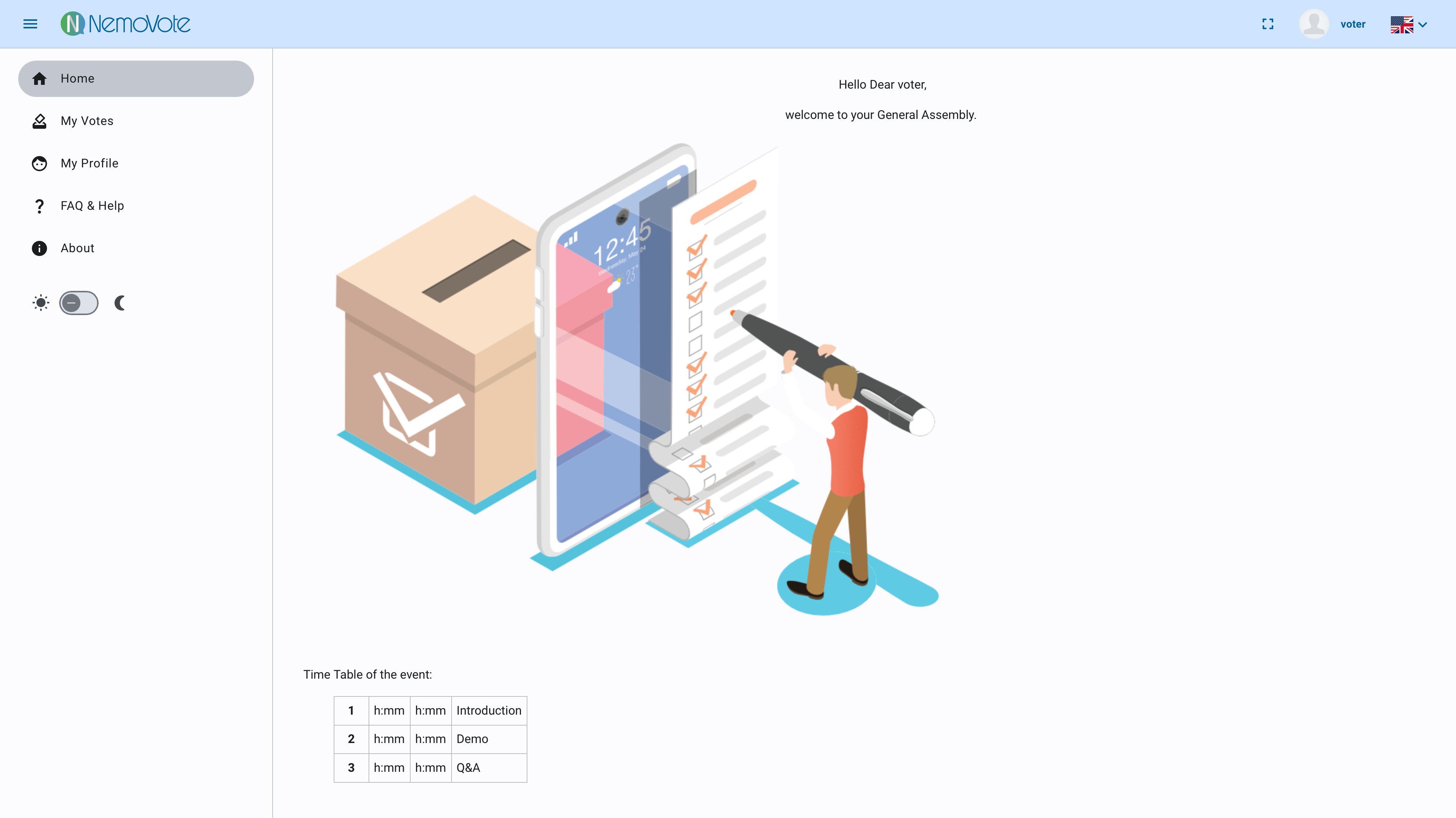 screenshot of NemoVote