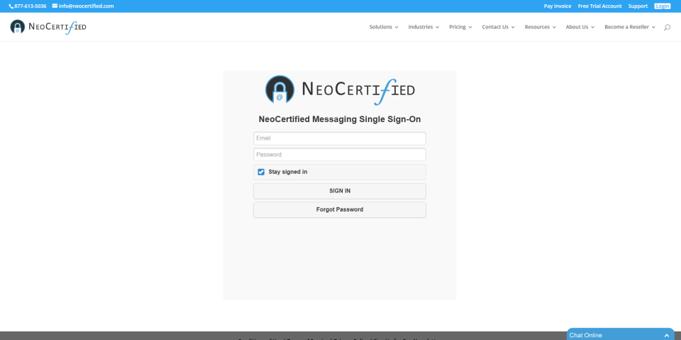 screenshot of NeoCertified
