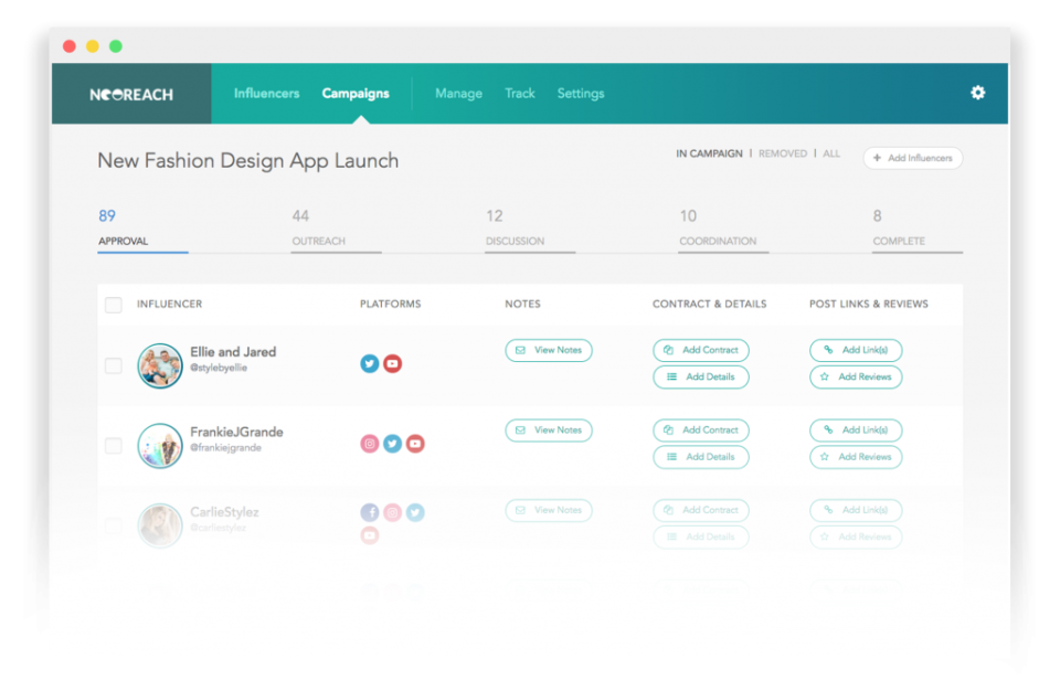 screenshot of Neoreach