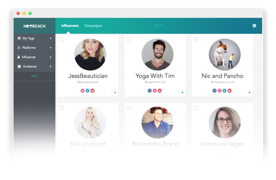 screenshot of Neoreach