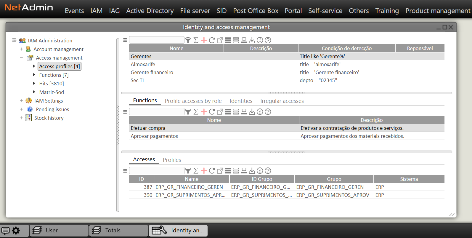 screenshot of NetAdmin