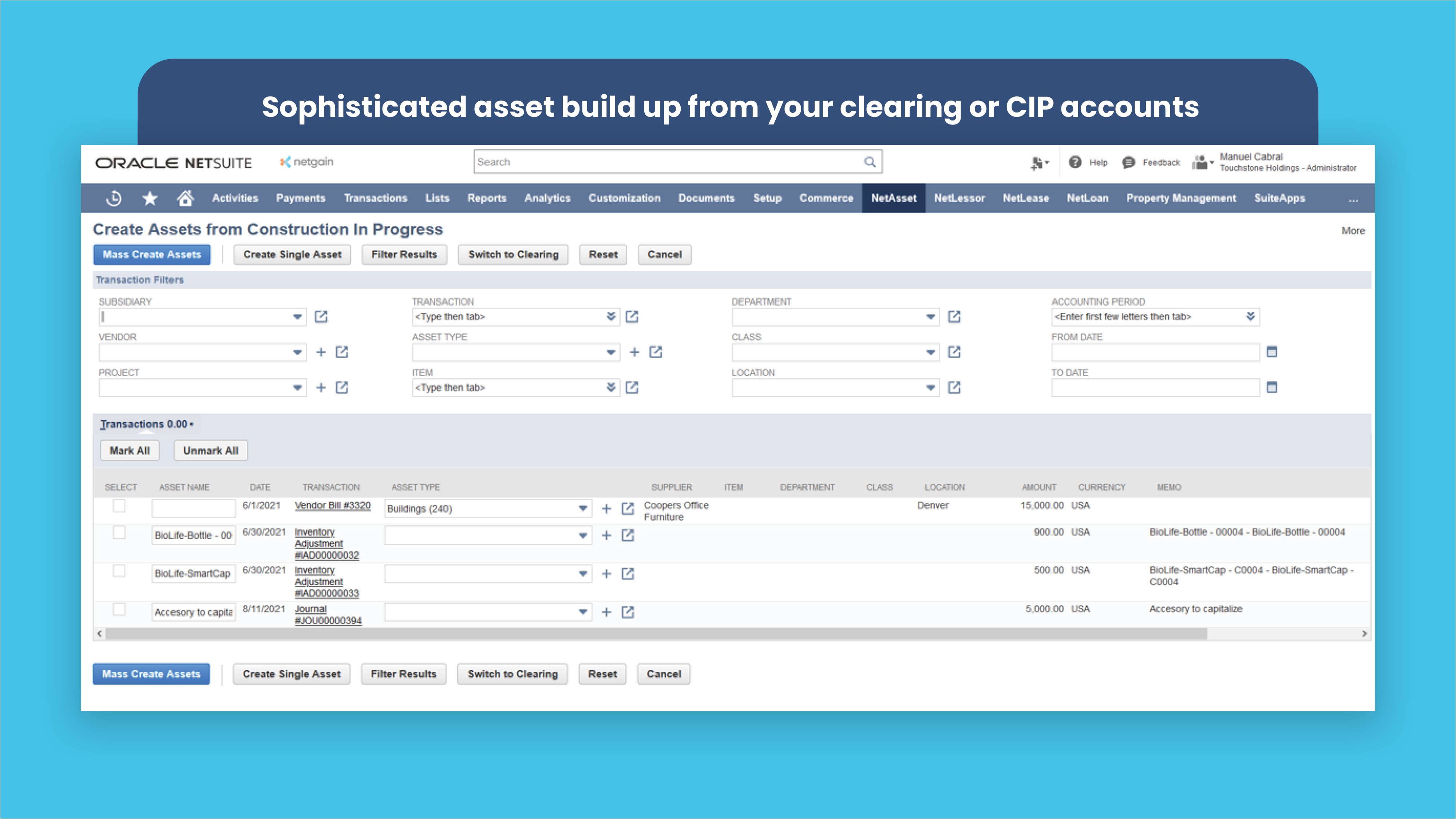 screenshot of NetAsset