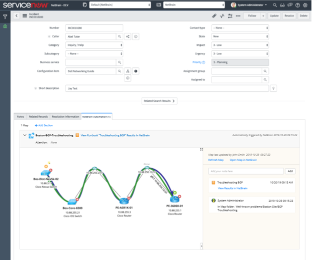 screenshot of NetBrain