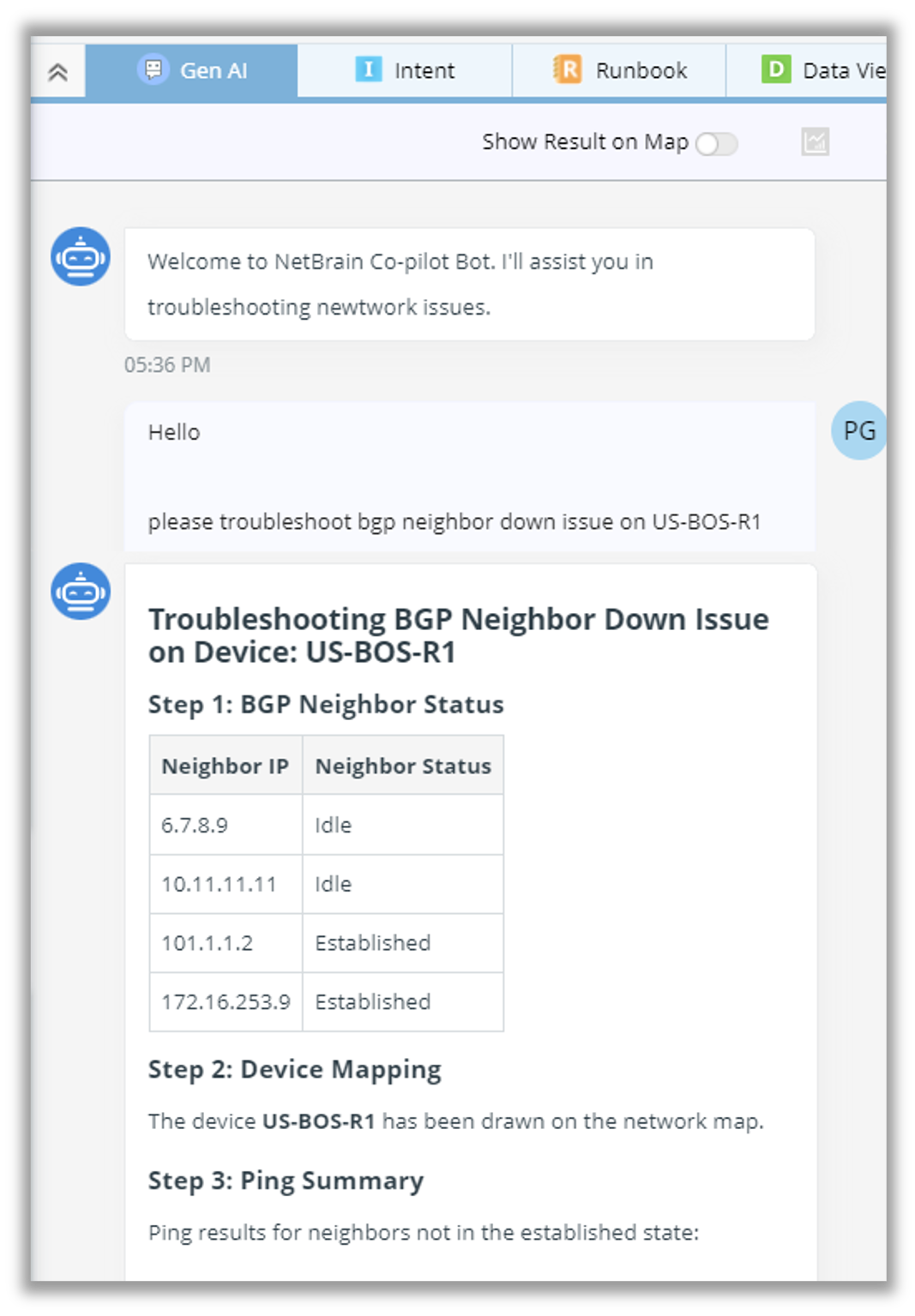 screenshot of NetBrain