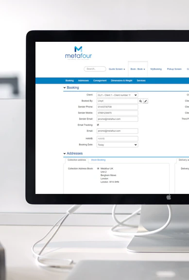 screenshot of NetCourier