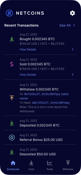 screenshot of Netcoins