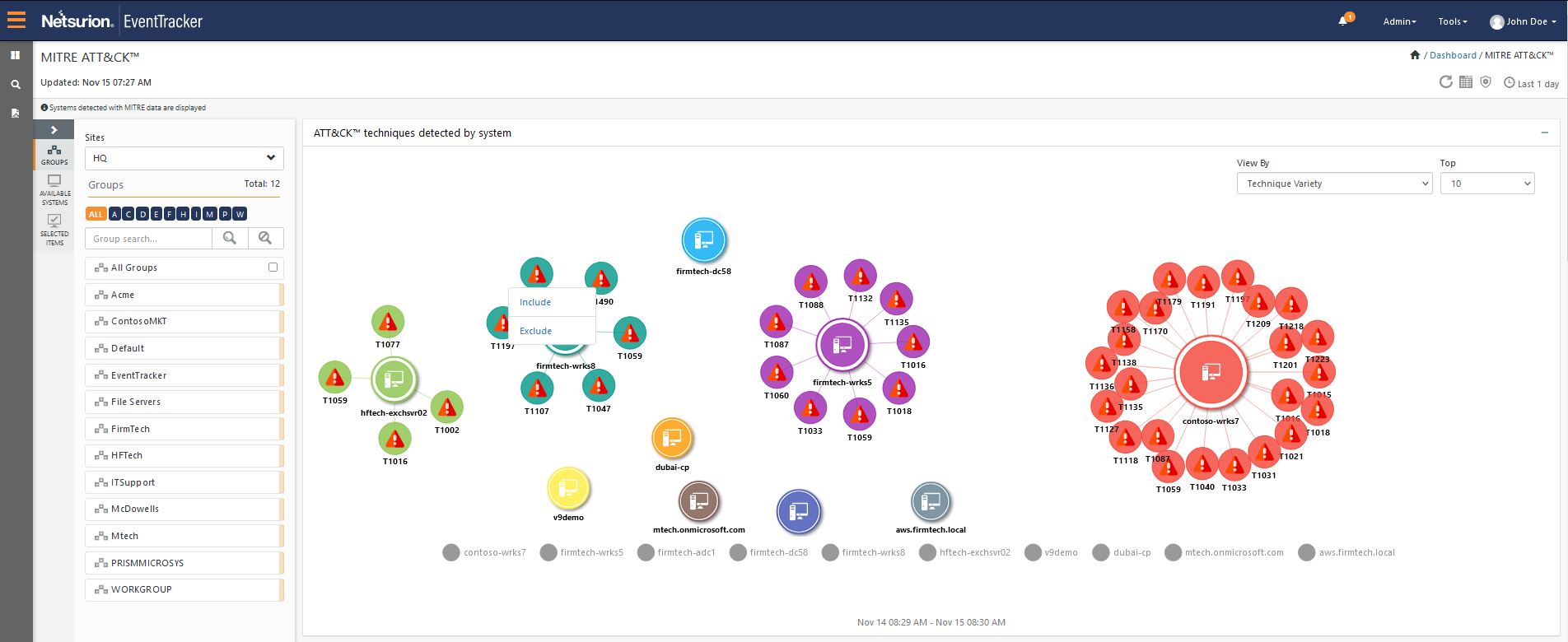 screenshot of Netsurion