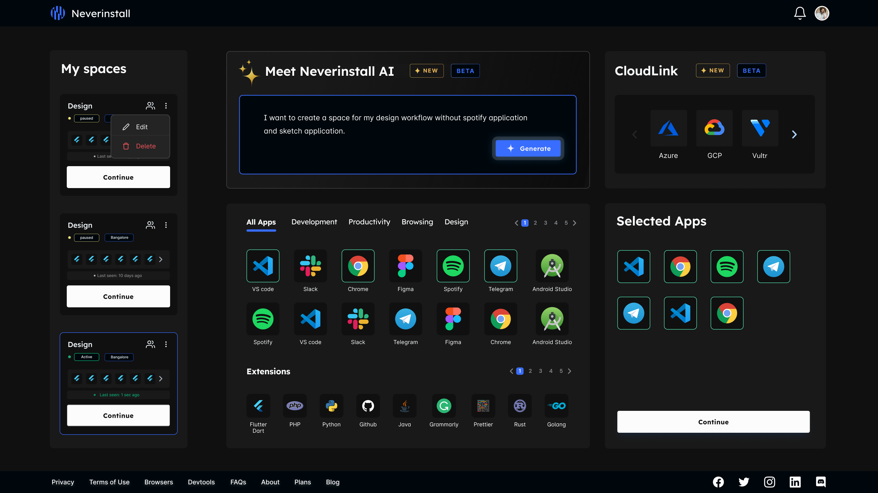 screenshot of Neverinstall