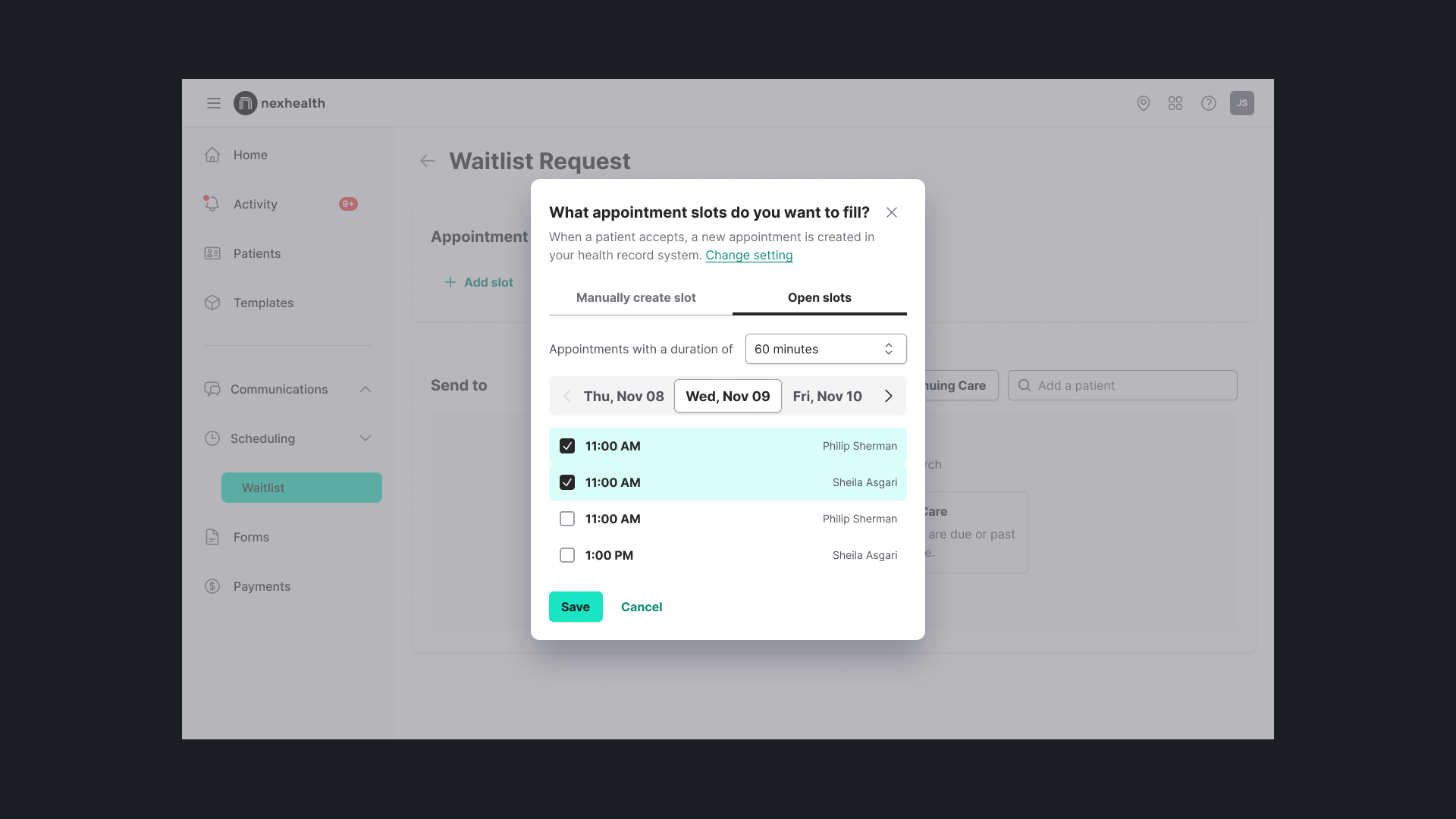 screenshot of NexHealth
