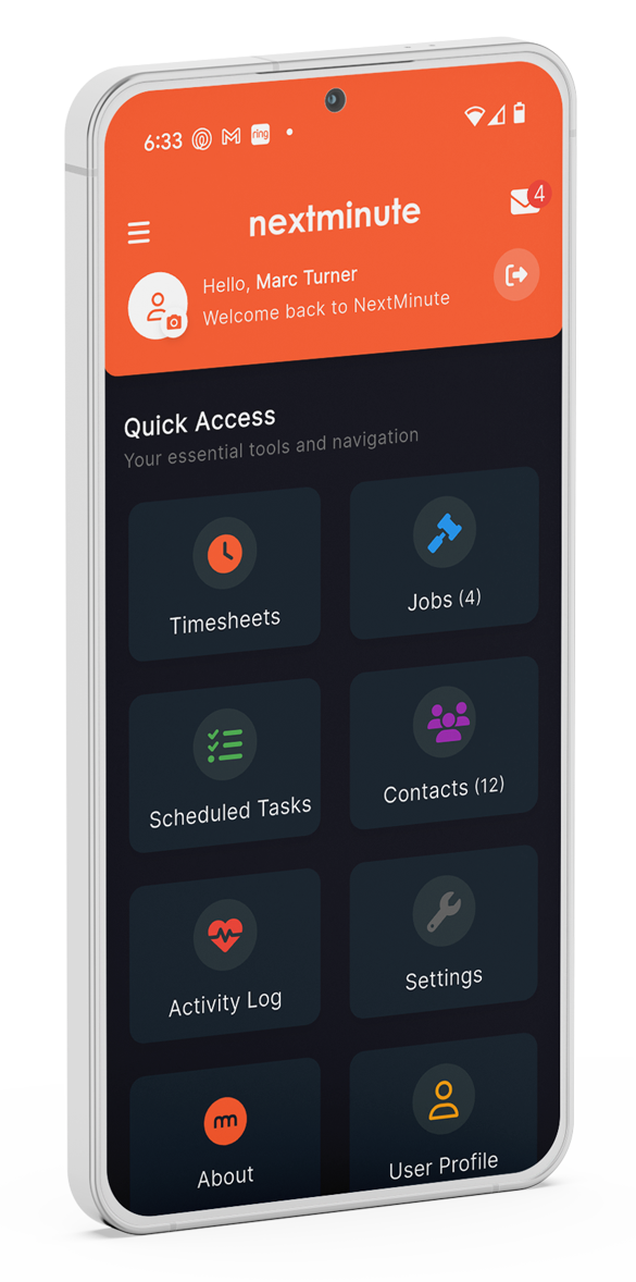 screenshot of NextMinute
