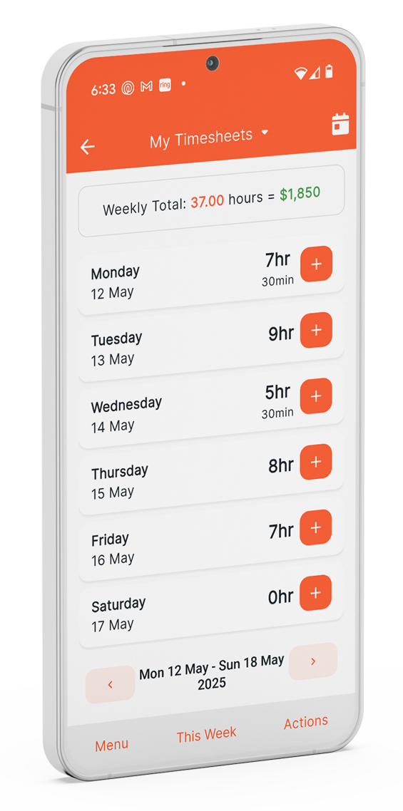 screenshot of NextMinute