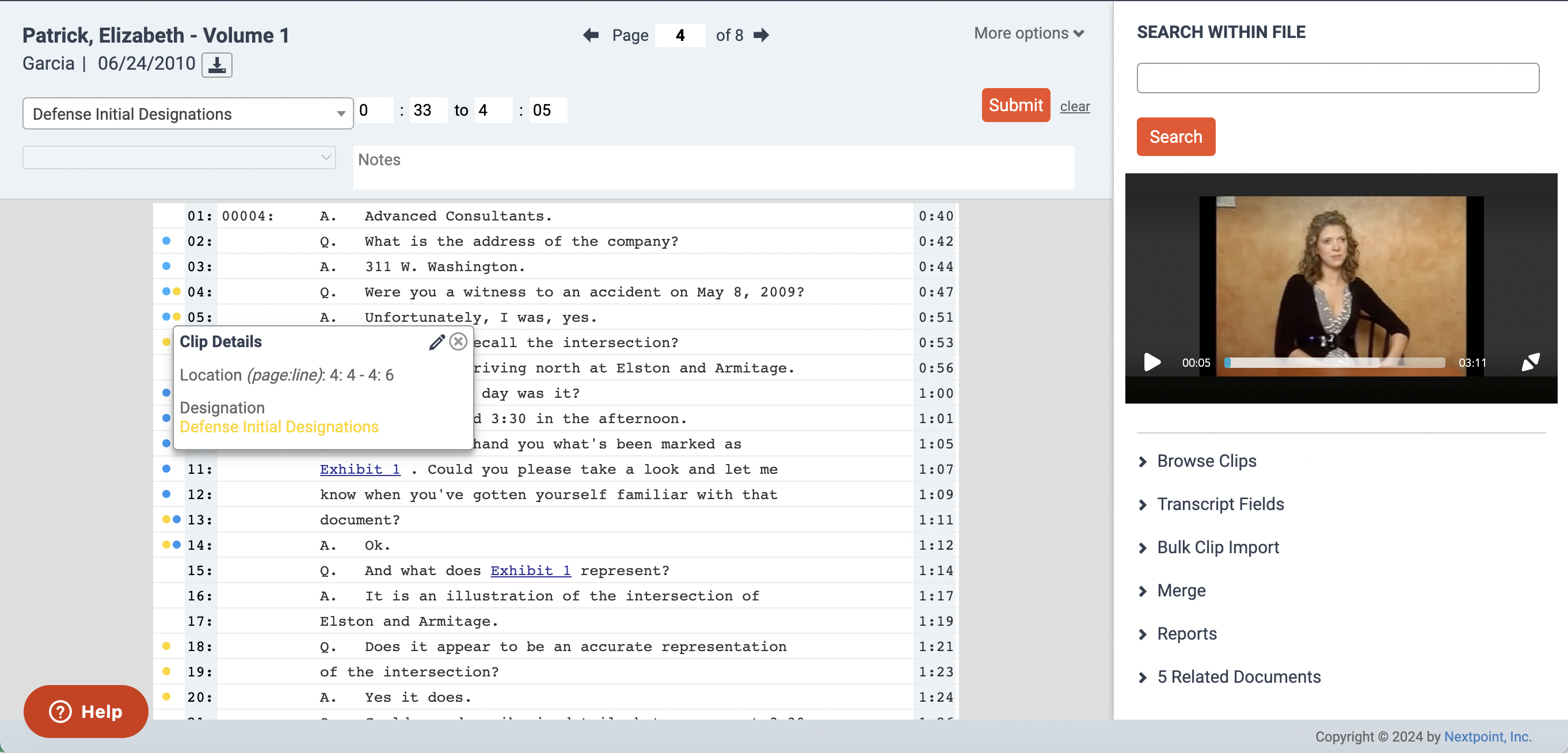 screenshot of Nextpoint