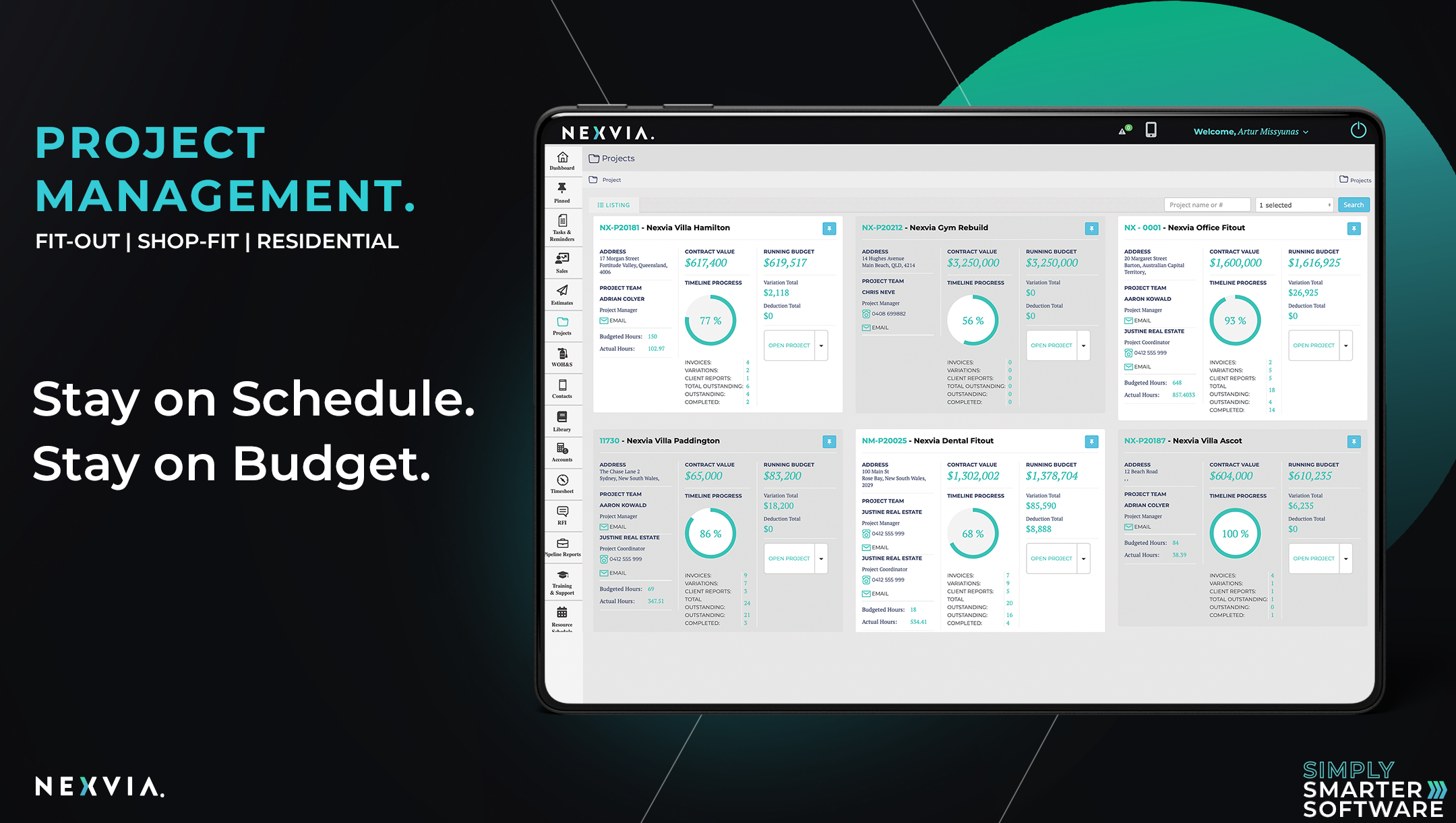 screenshot of Nexvia