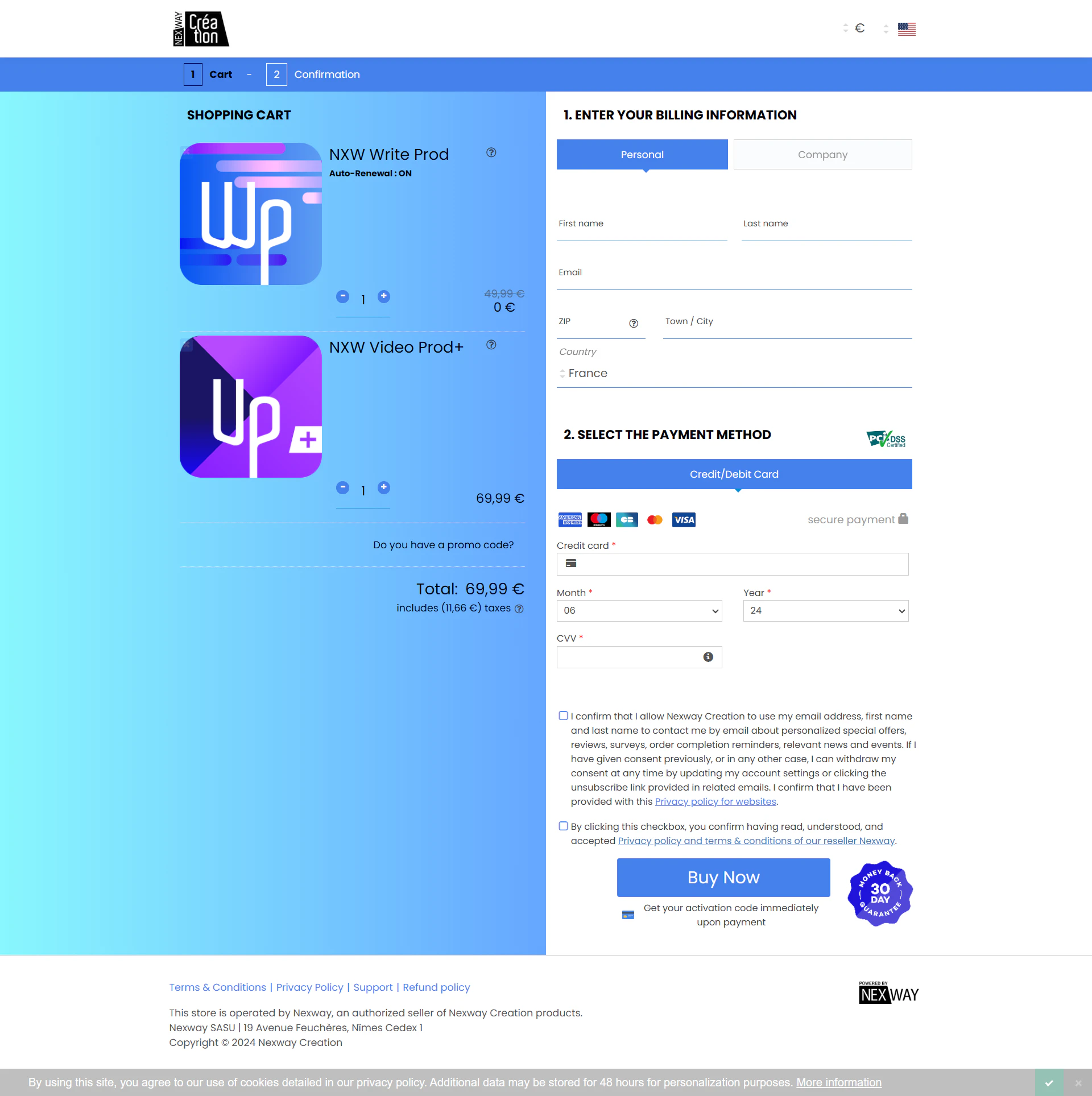 screenshot of Nexway