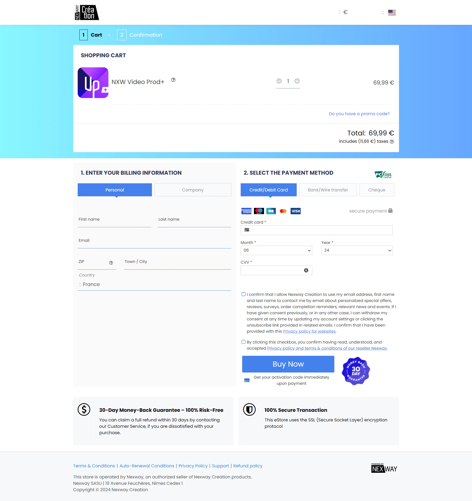 screenshot of Nexway