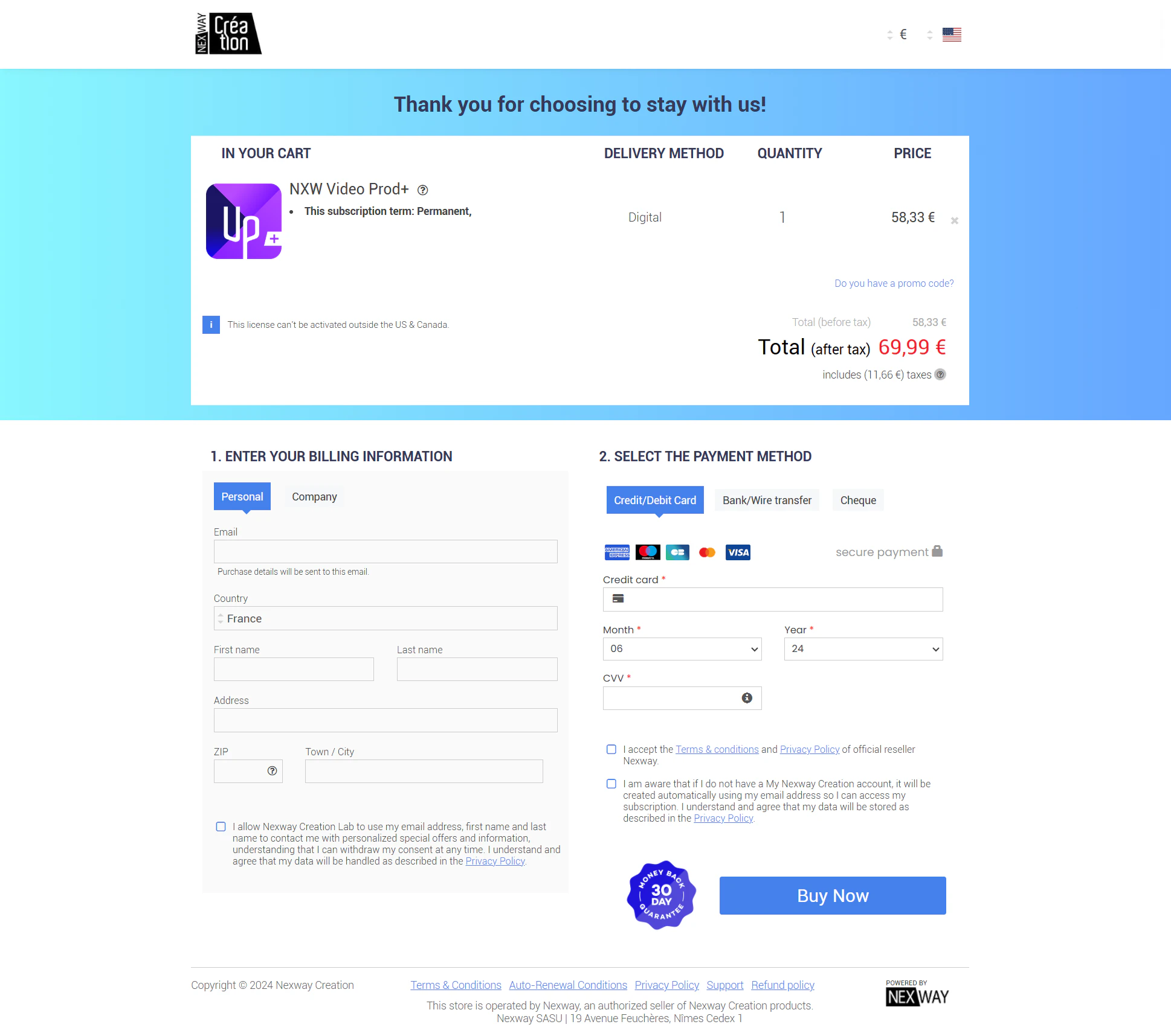 screenshot of Nexway