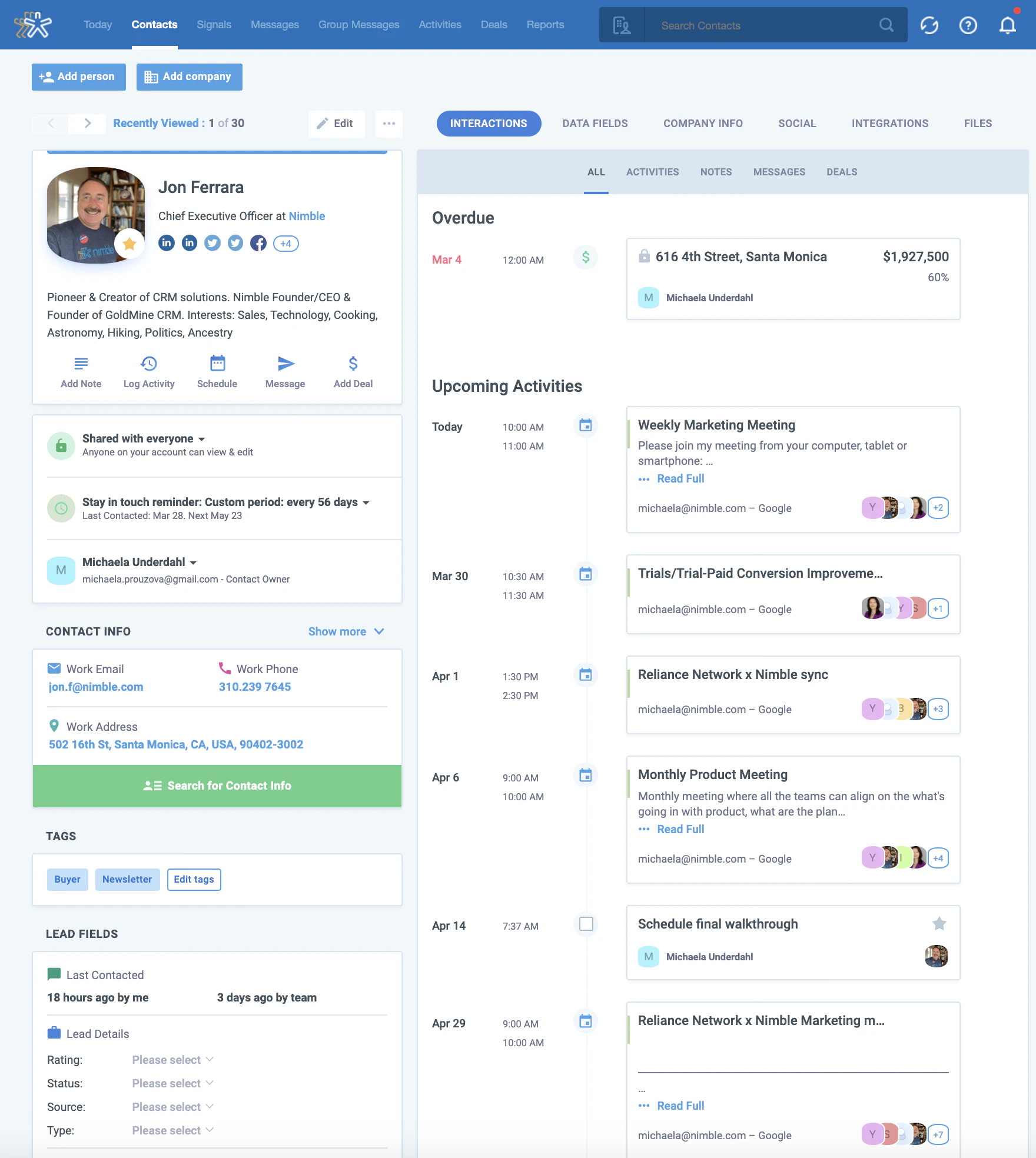 screenshot of Nimble