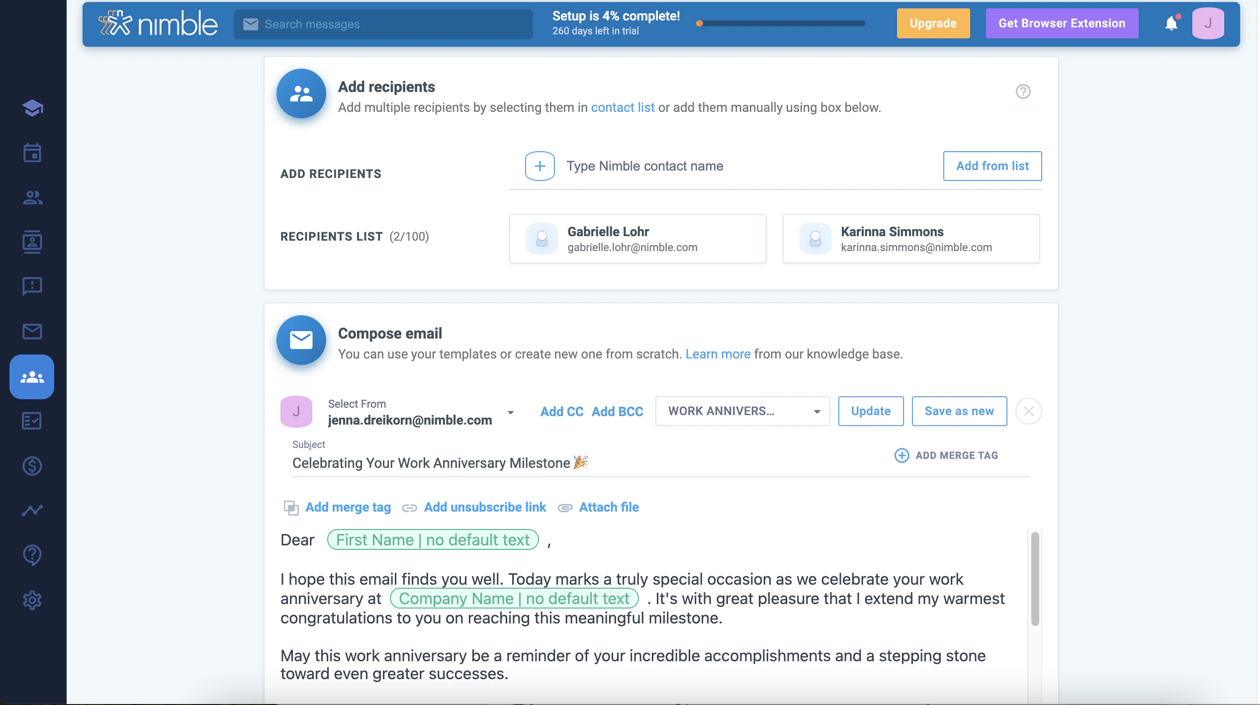 screenshot of Nimble