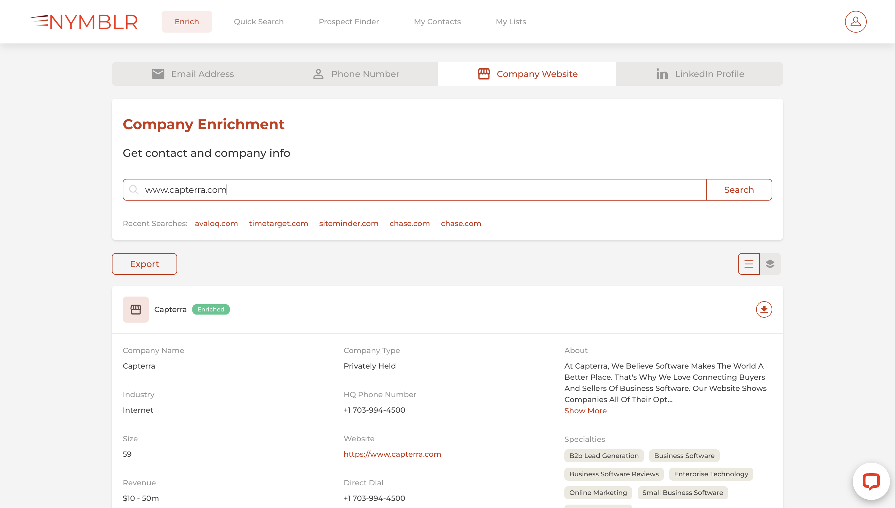 screenshot of Nimbler
