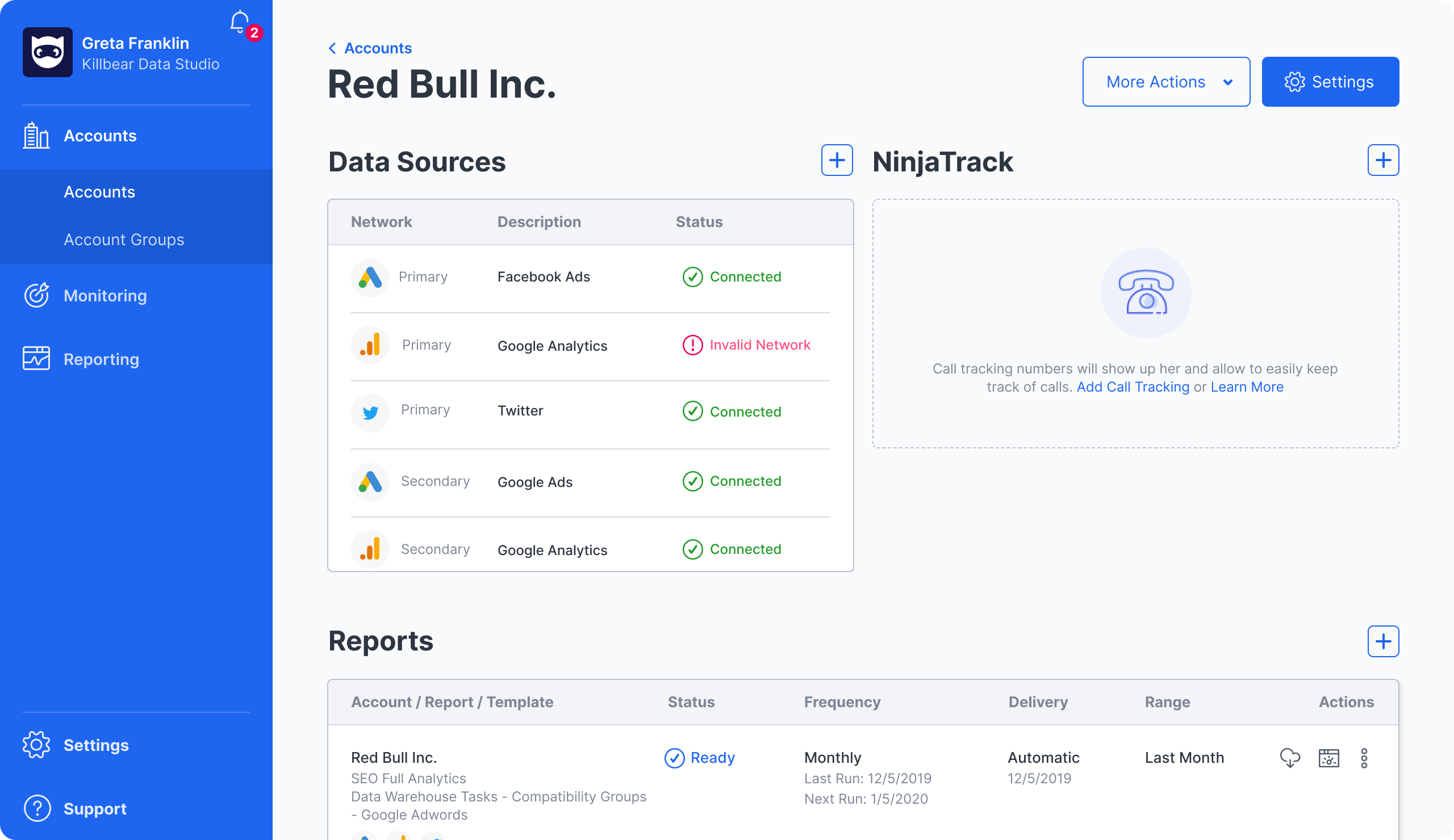 screenshot of NinjaCat