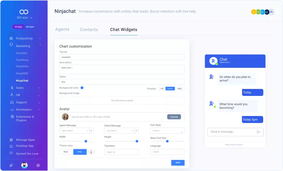 screenshot of NinjaChat
