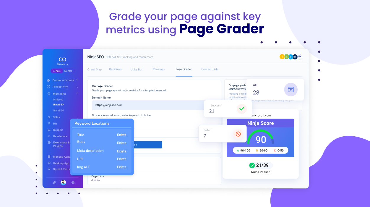screenshot of NinjaSEO