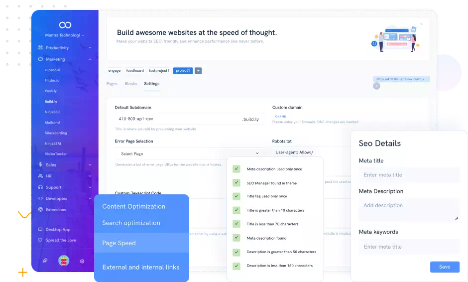 screenshot of NinjaSites